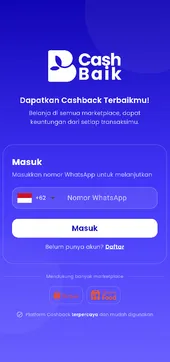 Tampilan Login aplikasi CashBaik Tampilan Login aplikasi CashBaik